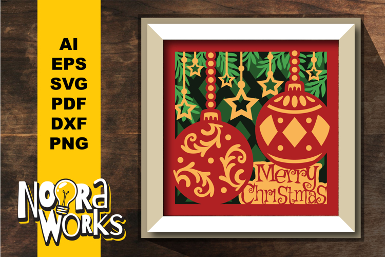 Christmas Crystal Ball Shadow Box: Cricut SVG File