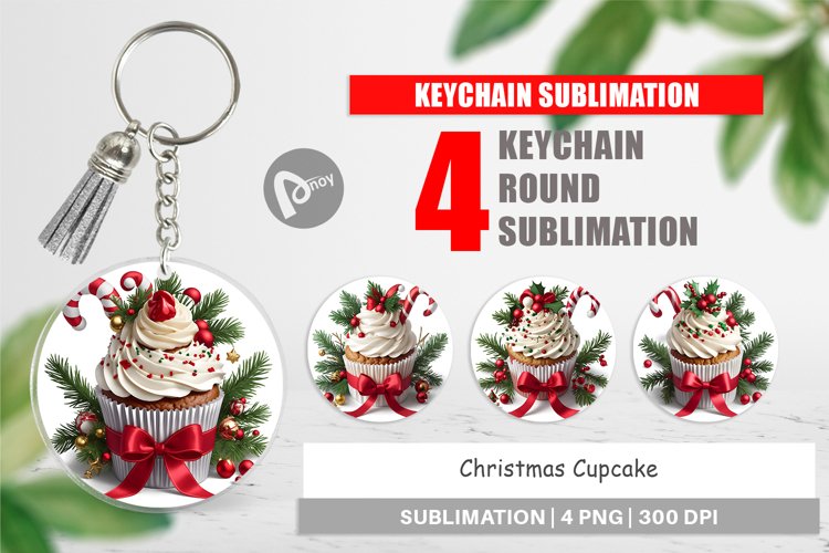 Keychain Christmas Cupcake