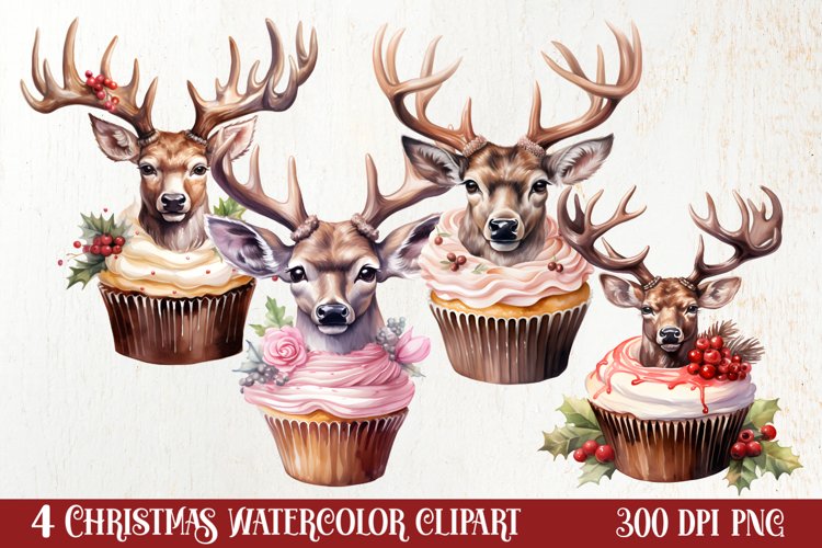 Christmas Cupcake Collection, Christmas Cupcake Clipart