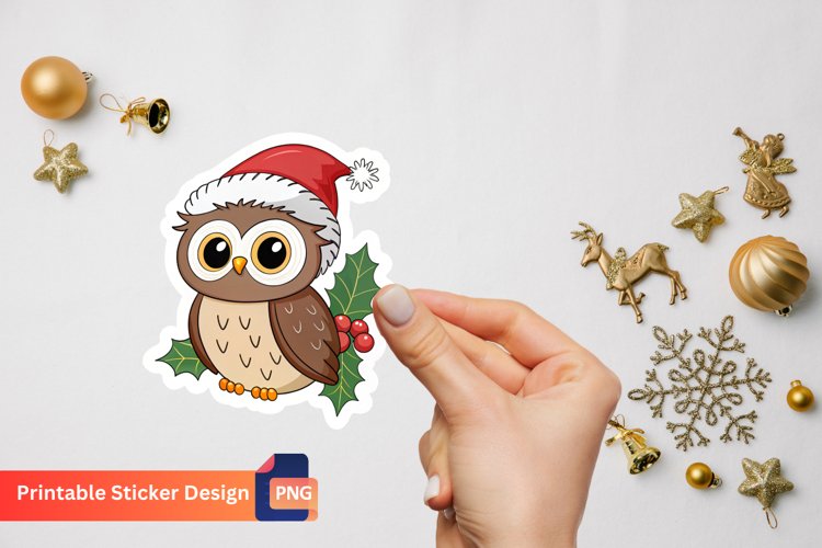 Christmas Cute Owl Stickers, Festive Owl Decorations