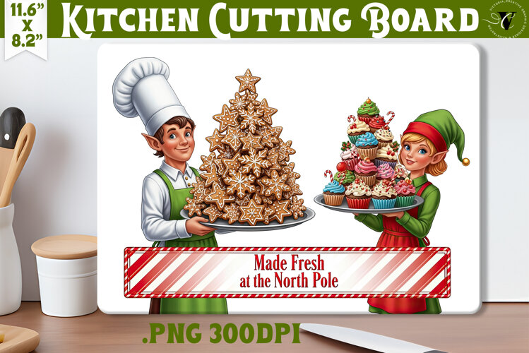 Kitchen Cutting Board | Cute Christmas Cutting Board example image 1