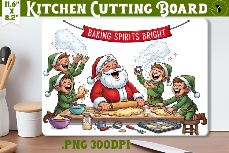 Kitchen Cutting Board | Cute Christmas Cutting Board example image 1