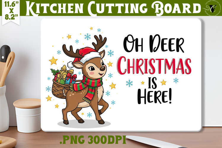 Kitchen Cutting Board | Cute Christmas Cutting Board example image 1