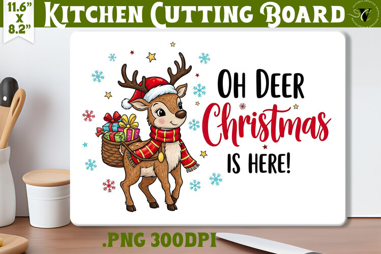 Kitchen Cutting Board | Cute Christmas Cutting Board example image 1