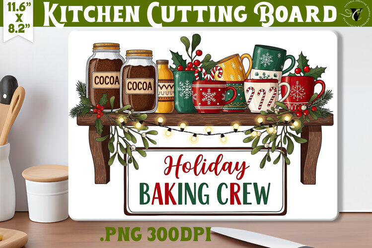 Kitchen Cutting Board | Cute Christmas Cutting Board example image 1