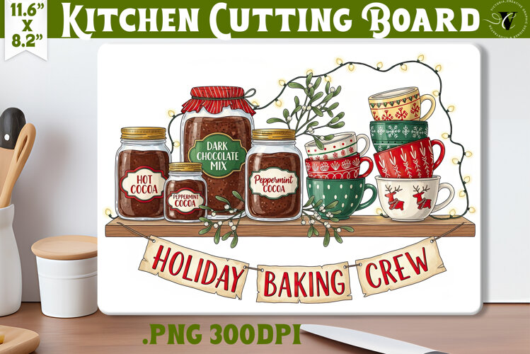 Kitchen Cutting Board | Cute Christmas Cutting Board example image 1