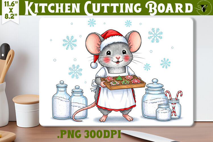 Kitchen Cutting Board | Cute Christmas Cutting Board example image 1