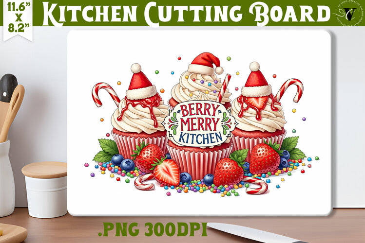 Kitchen Cutting Board | Cute Christmas Cutting Board example image 1