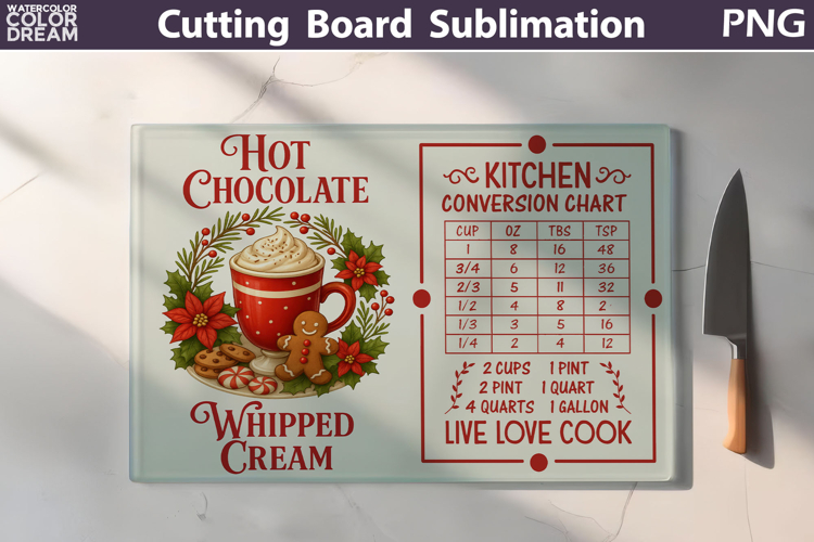 Christmas Cutting Board | Kitchen Conversion Chart