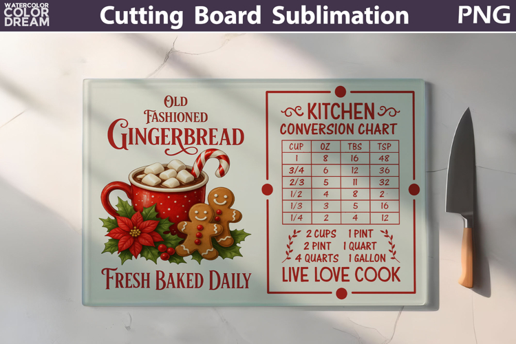 Christmas Cutting Board | Kitchen Conversion Chart