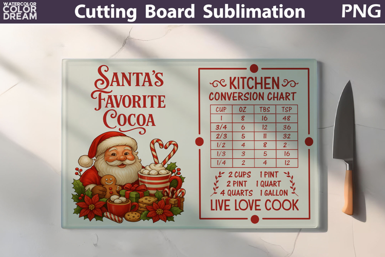 Christmas Cutting Board | Kitchen Conversion Chart