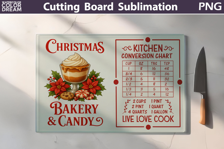 Christmas Cutting Board | Kitchen Conversion Chart