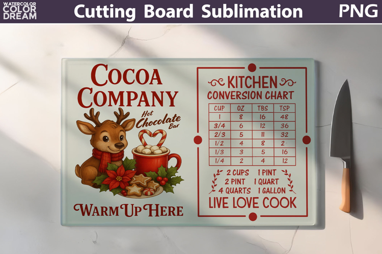Christmas Cutting Board | Kitchen Conversion Chart
