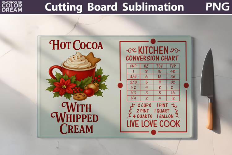 Christmas Cutting Board | Kitchen Conversion Chart