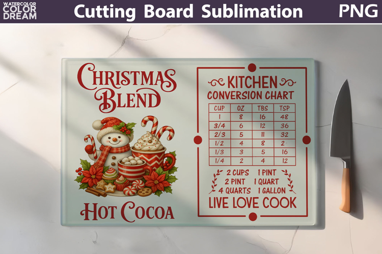 Christmas Cutting Board | Kitchen Conversion Chart