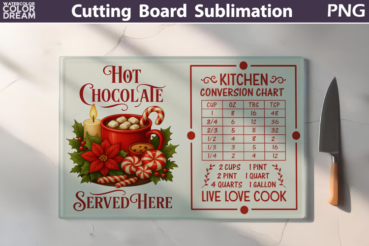 Christmas Cutting Board | Kitchen Conversion Chart