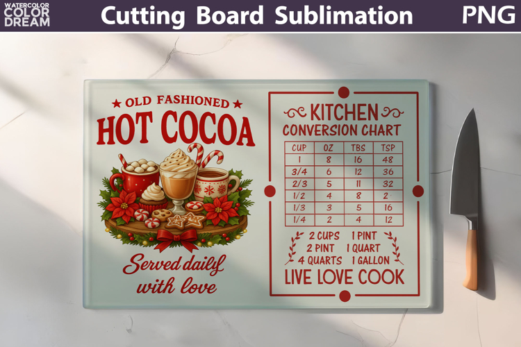 Christmas Cutting Board | Kitchen Conversion Chart
