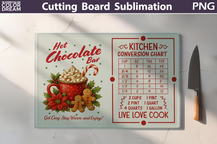 Christmas Cutting Board | Kitchen Conversion Chart