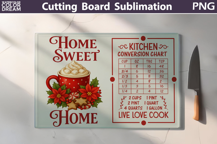 Christmas Cutting Board | Kitchen Conversion Chart