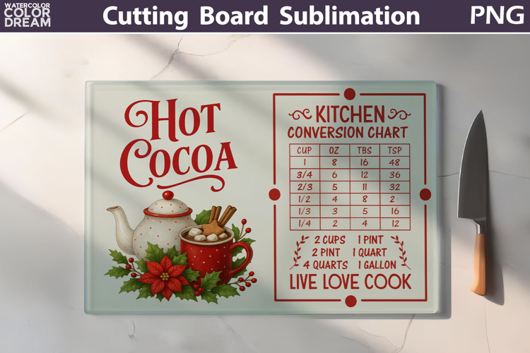 Christmas Cutting Board | Kitchen Conversion Chart