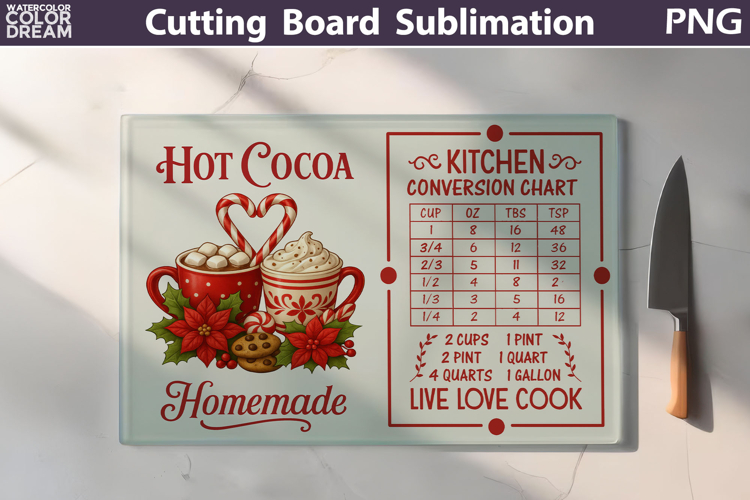 Christmas Cutting Board | Kitchen Conversion Chart