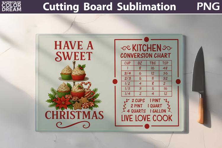 Christmas Cutting Board | Kitchen Conversion Chart