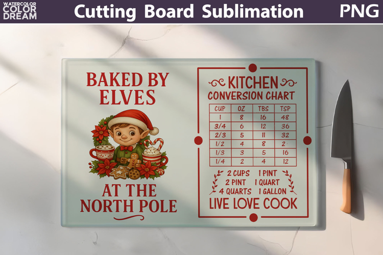 Christmas Cutting Board | Kitchen Conversion Chart