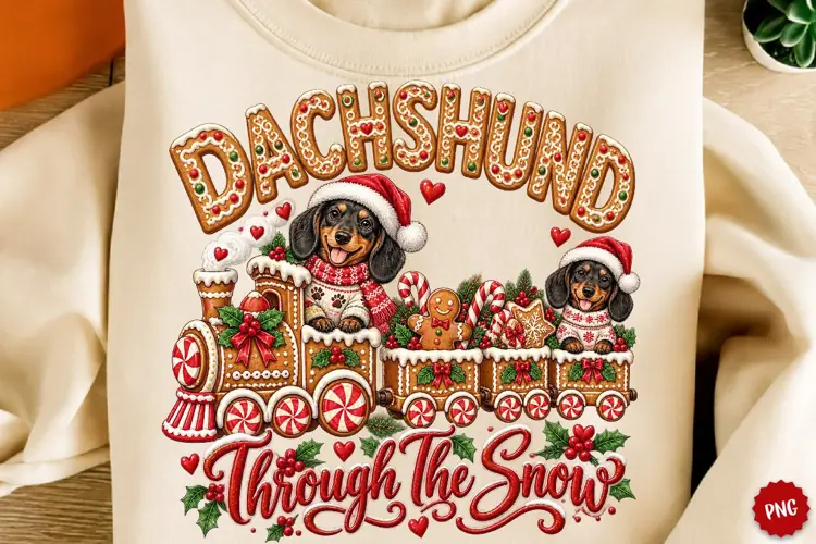 Christmas Dachshund PNG, Dog Lover PNG, Merry Christmas PNG