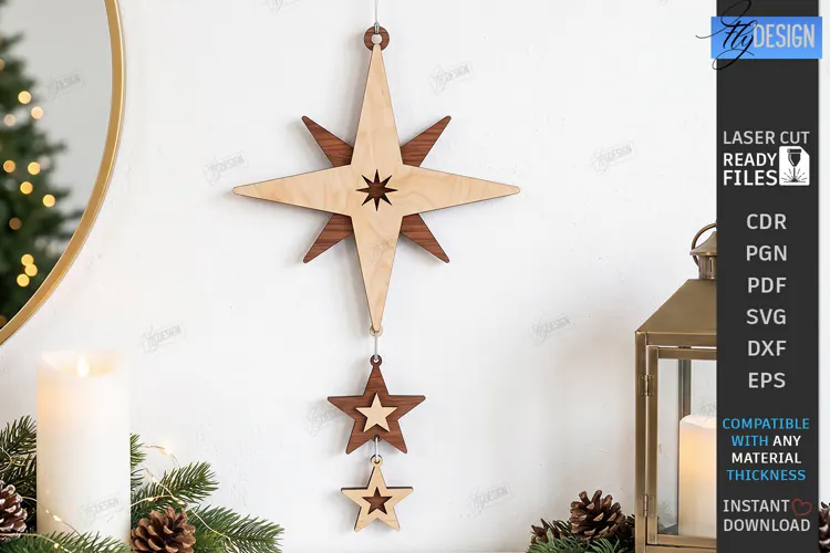 Christmas Hanging Decor Laser Cut | Christmas Wall Décor