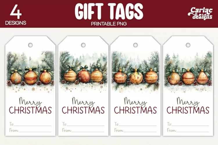 Christmas Gift Tags, Merry Christmas Printable Tags