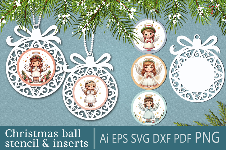 Christmas Angel Ornament. Cutting Template