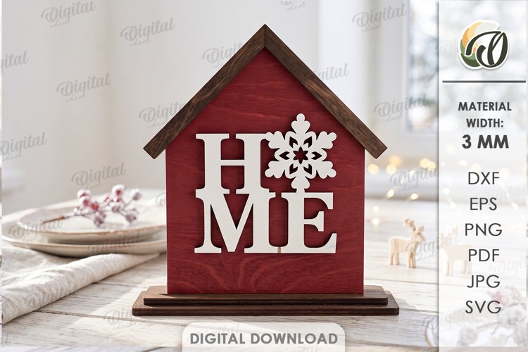 Christmas Home Sign Laser Cut. Christmas Stand Decor SVG
