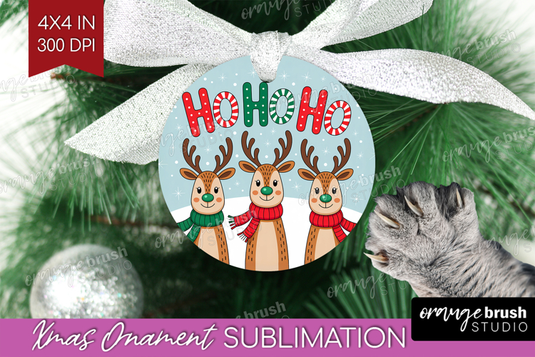 Christmas Deer Xmas Ornament PNG Christmas PNG Sublimation