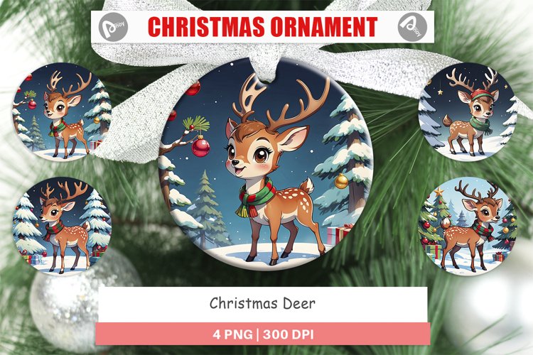 Christmas Ornaments Cartoon Christmas Deer