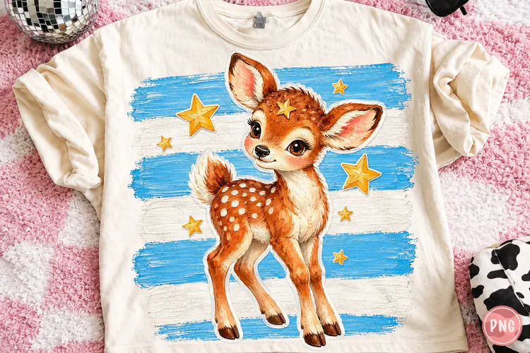 Christmas Deer Brushstroke Clipart PNG