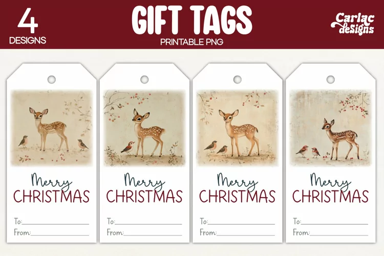 Christmas Gift Tags, Merry Christmas Printable Tags