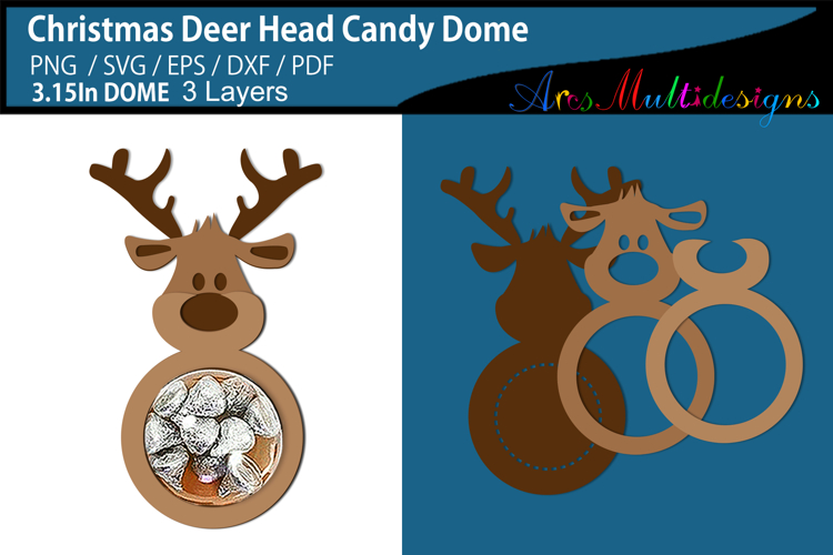 Christmas Deer Head Candy dome holder
