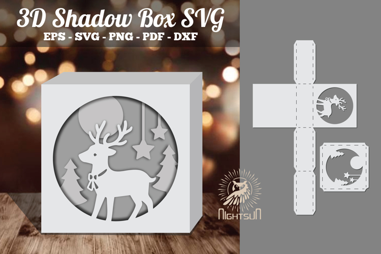 Christmas Deer Papercut Shadow Box