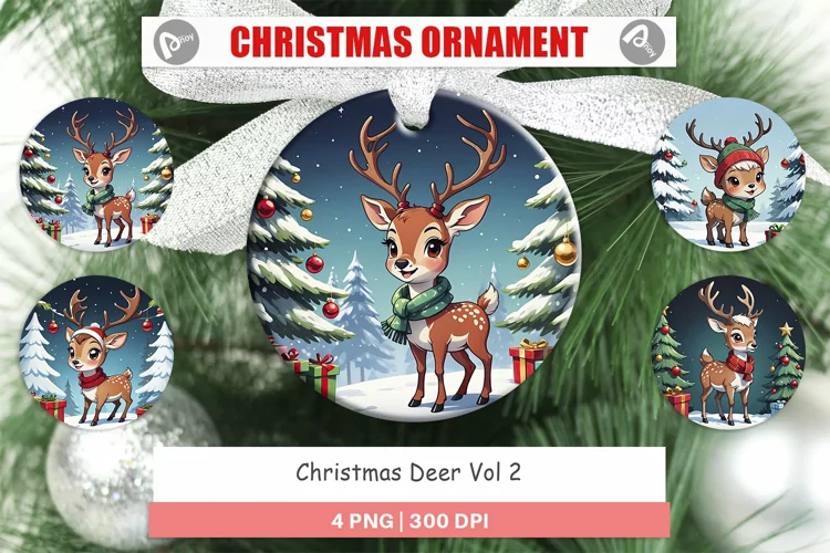 Christmas Ornaments Cartoon Christmas Deer