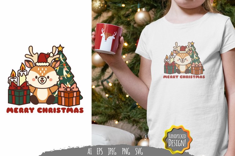 Christmas Deers SVG example image 1