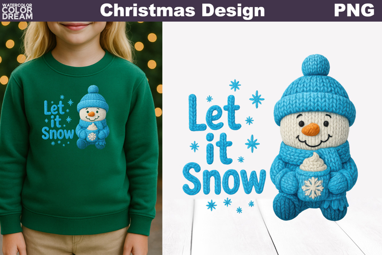 Snowman Crochet Clipart | Snowman Knitted Sublimation