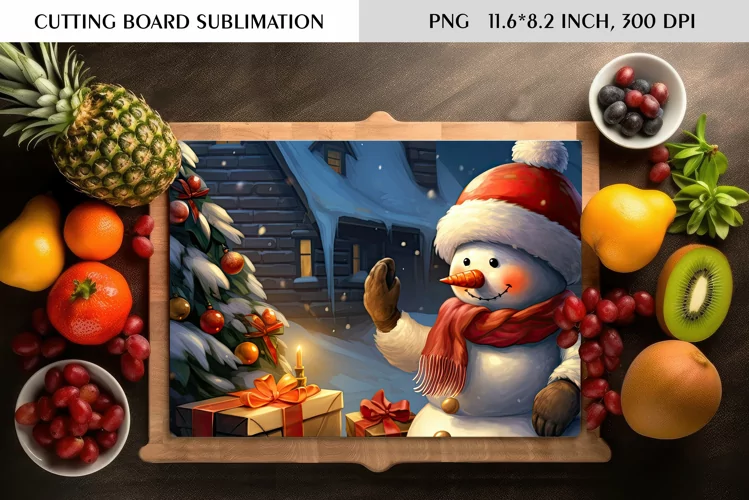 Watercolor Christmas Character|Cutting Board Sublimation