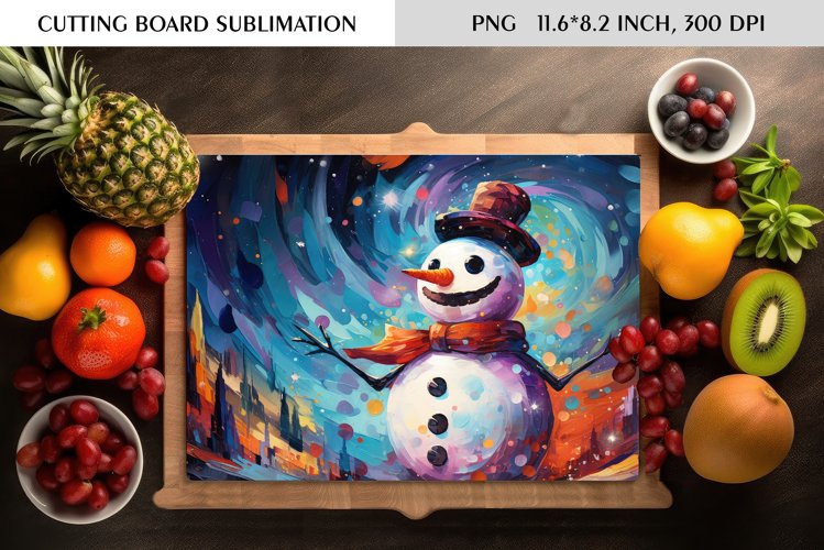 Watercolor Christmas Character|Cutting Board Sublimation example image 1