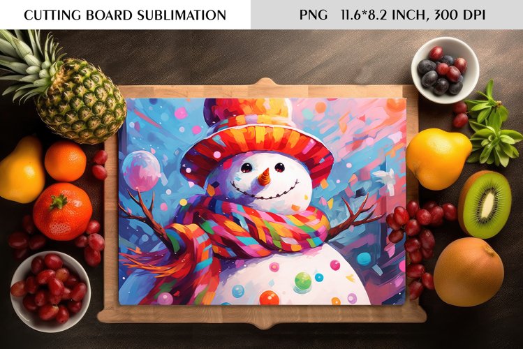 Watercolor Christmas Character|Cutting Board Sublimation example image 1