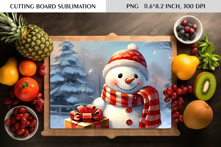 Watercolor Christmas Character|Cutting Board Sublimation