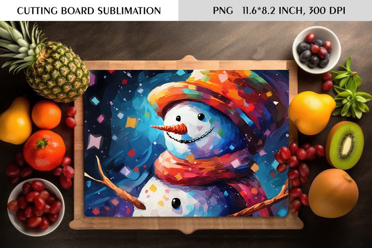 Watercolor Christmas Character|Cutting Board Sublimation example image 1