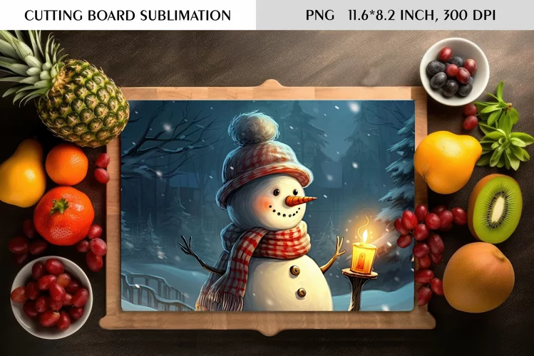 Watercolor Christmas Character|Cutting Board Sublimation