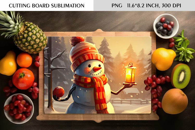 Watercolor Christmas Character|Cutting Board Sublimation
