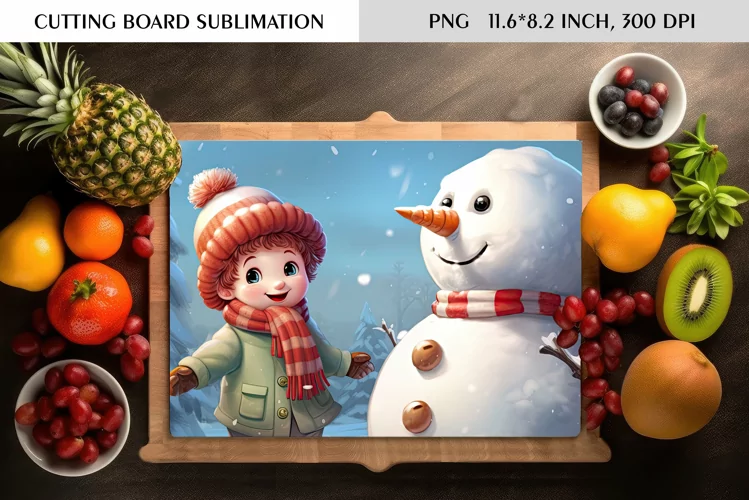 Watercolor Christmas Character|Cutting Board Sublimation