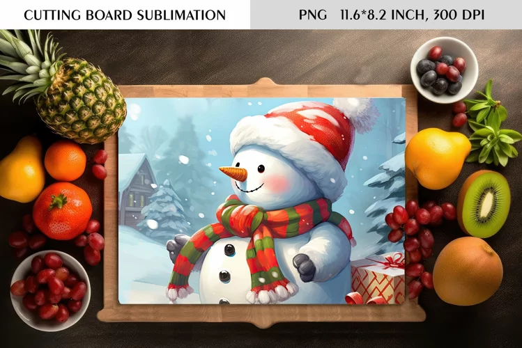 Watercolor Christmas Character|Cutting Board Sublimation